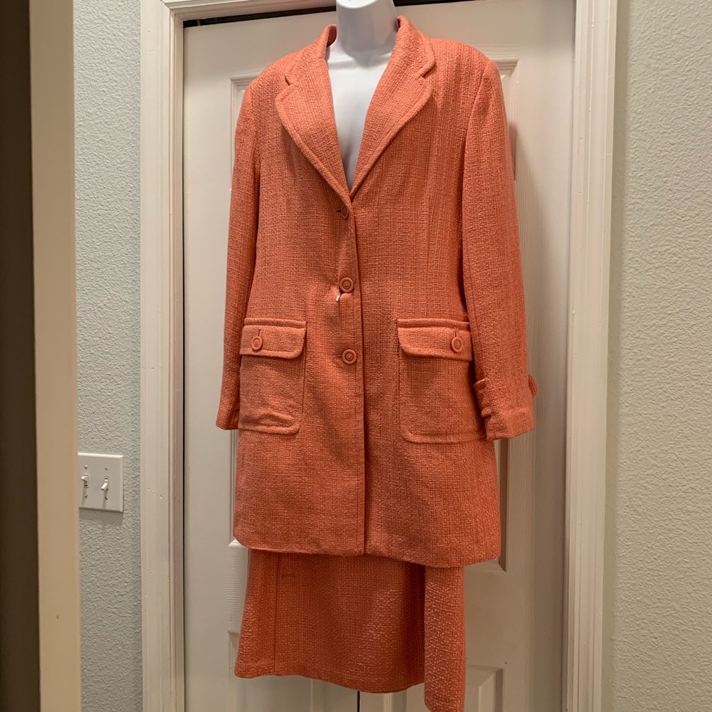 Salmon lined dress suit 2 pc
